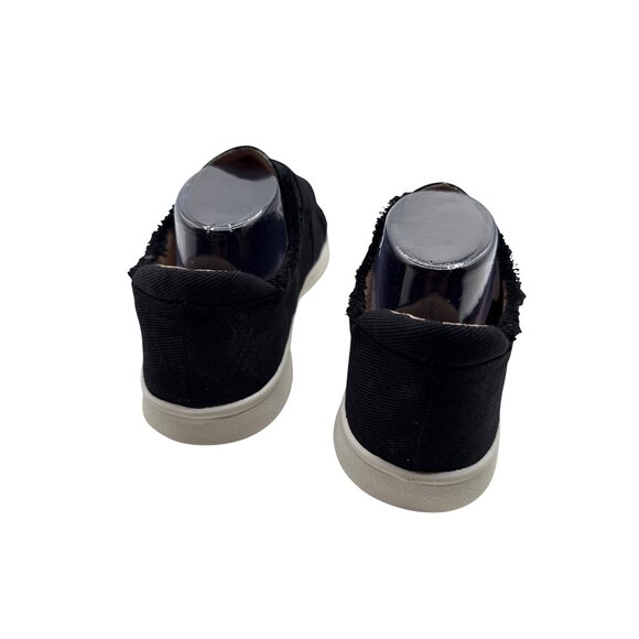 Life  Stride 11M  Distressed Look Fabric Canvas  Frayed Details Black Sneaker - Picture 7 of 12